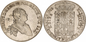 German States Saxony-Albertine 1 Taler 1768 EDC
KM# 976; Dav. 2678; Schnee 1055; Silver; Sachsen Kurfürstentum, Xaver, 1763-1768. Konventiontaler 176...