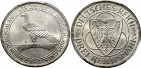 Germany - Weimar Republic 3 Reichsmark 1930 A PCGS MS63
KM# 70; J. 345; Silver; Liberation of Rhineland; Mint: Berlin; UNC