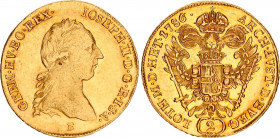 Austria 2 Dukat 1786 E
KM# 1876, Fr. 200, Her. 15. Joseph II (1765-1790), Karlsburg. Gold, 6.97g. AUNC, full mint luster.
