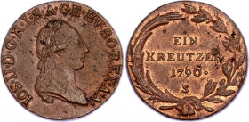 Austria 1 Kreuzer 1790 S
KM# 2056; Joseph II; UNC with red mint luster
