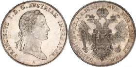 Austria 1 Taler 1833 A
KM# 2165; Franz II (1792-1835). Silver, 28,04g. AUNC. Mint luster. Adjusted planchet marks.