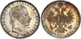 Austria 1 Florin 1858 A
KM# 2219; Silver; Franz Joseph I; UNC with outstanding toning