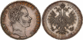 Austria 1 Florin 1860 A
KM# 2219; Silver; Franz Joseph I; Mint: Vienna; UNC Toned