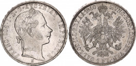 Austria 1 Florin 1860 E
KM# 2219; Silver; Franz Joseph I; Mint: Karlsburg; UNC