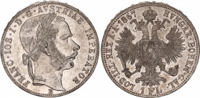 Austria 1 Florin 1867 B
KM# 2221; Silver; Franz Joseph I; Mint: Kremnitz; UNC