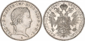 Austria 1/2 Taler 1847 A
KM# 2225; Franz II (1792-1835). Silver, 13,99g. AUNC. Mint luster.
