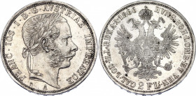 Austria 2 Florin 1866 A
KM# 2231; Silver; Franz Joseph I, Wien Mint. Mintage 74635. UNC, mint luster. Rare coin, one year type.