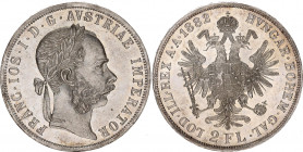 Austria 2 Florin 1882
KM# 2233; Silver 24.45 g.; Franz Joseph I; UNC