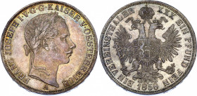 Austria 1 Vereinsthaler 1858 A
KM# 2244; Silver; Franz Joseph I; XF+ with beautiful toning