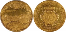Austria 4 Ducat Gold Medal 1892 Brunn PCGS UNC Details
Frühwald: 2187a, Hauser: 5171; Gold 13.91 g., 36 mm.; Franz Joseph I. IV. Austrian shooting co...