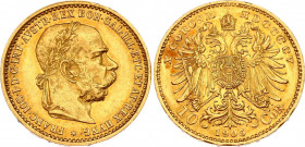 Austria 10 Corona 1905
KM# 2805; Gold (.900) 3.38 g., 19 mm.; Franz Joseph I; Mintage 1933230 pcs; XF/AUNC