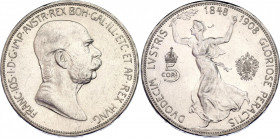 Austria 5 Corona 1908
KM# 2809; Silver; 60th Anniversary of the Franz Joseph I's Reign; UNC. Rare condition.