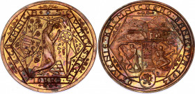 Czechoslovakia Medal in Size of 5 Dukat 1934 "Reviving of Kremnica Mines"
Bronze 9.41 g., 30 mm.; By Hám Antonín; Bronzová Medaile - Odrážek ve velik...