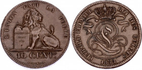 Belgium 10 Centimes 1833
KM# 2; "BRAEMT F" with point; Leopold I; AUNC