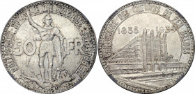 Belgium 50 Francs 1935 GENI MS 63
KM# 106.1; French text; Silver; Leopold III; Brussels Exposition and Railway Centennial