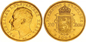 Bulgaria 20 Leva 1894 KB
KM# 20; Ferdinand I, Kremnitz. Mintage 100000. Gold (.900), 6.45g. AUNC, mint luster.