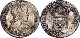 France 1/4 Ecu 1648 K
Dy# 1470; Silver; Louis XIV; Mintage 38838 pcs; XF+, straightened edge
