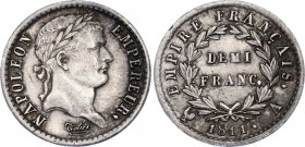 France 1/2 Franc 1811 A
KM# 691; Silver; Napoleon I; XF/AUNC with minor hairlines