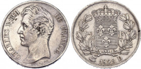 France 2 Francs 1828 D
KM# 725.4; Silver; Charles X; XF