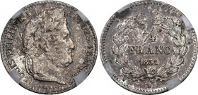 France 1/4 Franc 1831 W GENI AU 58
KM# 740.13; Silver; Louis-Philippe