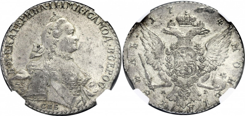 Russia 1 Rouble 1764 СПБ ЯI NGC MS 63+
Bit# 185; 2,25 R by Petrov; Conros# 70/7...