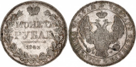 Russia 1 Rouble 1843 MW
Bit# 416; 2 R by Petrov; Conros# 79/133; Silver 20.73 g.; AUNC-UNC Toned