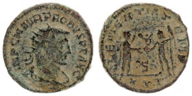 Roman Empire 1 Antoninianus Probus (276-282). Antioch. Av: IMP C M AVR PROBVS P F AVG. Radiate draped and cuirassed bust right. Rev: CLEMENTIA TEMP / ...