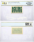 Estonia 5 Penni (1919) Banknote. Eesti Vabariigi Kassataht Pick # 39a. ND (1919) 5 Penni - Treasury Note. Serial # N/A. PCGS CHOICE UNC 64 PPQ