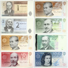 Estonia 1 - 100 Krooni (1991-2002) Banknotes. Obverse: Lydia Koidula. Reverse: Rannamoisa cliffs. (1991-2002; included 1991 25 & 100 Kr. UNC). Lot of ...