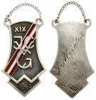 Latvia Badge 1940 JCVG. Silver. Weight approx: 4.83 g. Diameter: 31x14 mm