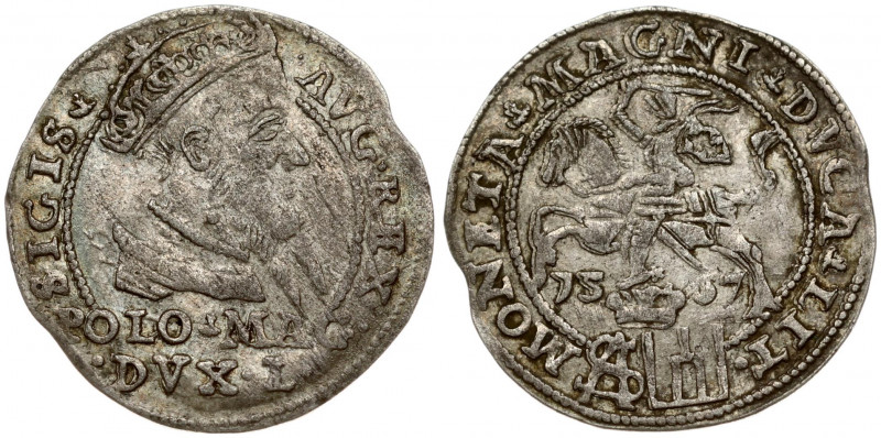 Lithuania 1 Grosz 1567 Tykocin. Sigismund II Augustus (1545-1572). Obverse: Crow...