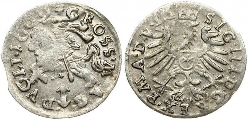 Lithuania 1 Grosz 1609 Vilnius. Sigismund III Vasa (1587-1632). Obverse: Crowned...