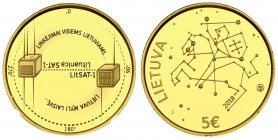 Lithuania 5 Euro 2018 Technological Sciences. Obverse: Coin features a stylised Vytis; the coat of arms of the Republic of Lithuania; the inscription ...
