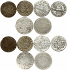 Poland 1 Solidus-3 Groszy (1529-1623). Obverse: Crowned bust. Reverse: Value and armorial above legend; date and mintmaster below. Silver. Lot of 6 Co...
