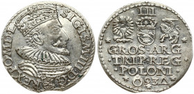 Poland 3 Groszy 1593 Malbork. Sigismund III Vasa (1587-1632). Obverse: Crowned bust right. Reverse: Value; divided date; symbols and two-line inscript...