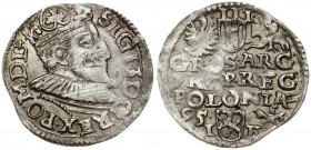 Poland 3 Groszy 1595 Wschowa. Sigismund III Vasa (1587-1632). Obverse: Crowned bust right. Reverse: Value; divided date; symbols and two-line inscript...