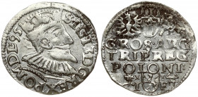 Poland 3 Groszy 1595 Wschowa Sigismund III Vasa (1587-1632). Obverse: Crowned bust right. Reverse: Value; divided date; symbols and two-line inscripti...