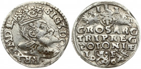 Poland 3 Groszy 1596 Lublin. Sigismund III Vasa (1587-1632). Obverse: Crowned bust right. Reverse: Value and armorial above legend; date and mintmaste...