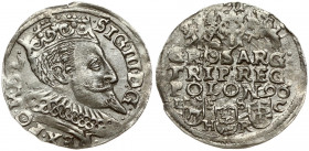 Poland 3 Groszy 1596 Bydgoszcz Sigismund III Vasa (1587-1632). Obverse: Crowned bust right. Reverse: Value; divided date; symbols and two-line inscrip...