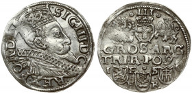 Poland 3 Groszy 1597 Bydgoszcz Sigismund III Vasa (1587-1632). Obverse: Crowned bust right. Reverse: Value; divided date; symbols and two-line inscrip...