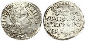 Poland 3 Groszy 1598 Poznan. Sigismund III Vaza(1587–1632). Obverse: Crowned bust. Reverse: Value and armorial above legend; date and mintmaster below...