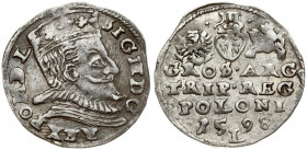 Poland 3 Groszy 1598 Lublin Sigismund III Vasa (1587-1632). Obverse: Crowned bust right. Reverse: Value; divided date; symbols and two-line inscriptio...
