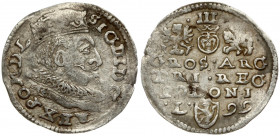 Poland 3 Groszy 1599 Lublin Sigismund III Vasa (1587-1632). Obverse: Crowned bust right. Reverse: Value; divided date; symbols and two-line inscriptio...