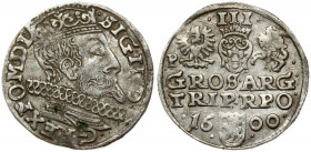 Poland 3 Groszy 1600 Poznan Sigismund III Vasa (1587-1632). Obverse: Crowned bust right. Reverse: Value; divided date; symbols and two-line inscriptio...