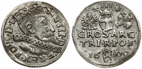 Poland 3 Groszy 1600 Bydgoszcz Sigismund III Vasa (1587-1632). Obverse: Crowned bust right. Reverse: Value; divided date; symbols and two-line inscrip...