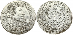 Poland Gdansk 1 Ort 1611 Sigismund III Vasa (1587-1632). Obverse Lettering: SIGIS 3 D G REX POL M D L R PR. Reverse Lettering: MONETA CIVIT GEDANENSIS...