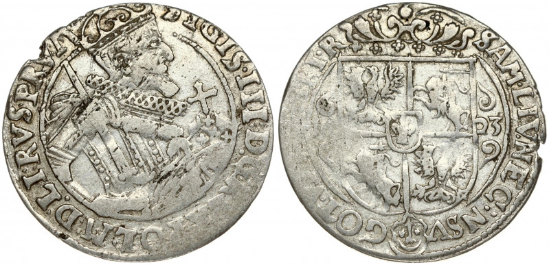 Poland 1 Ort 1623 Bydgoszcz. Sigismund III Vasa (1587-1632). Obverse: Crowned ha...