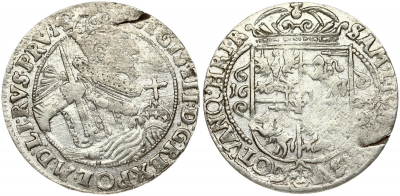 Poland 1 Ort 1624 Bydgoszcz. Sigismund III Vasa (1587-1632). Obverse: Crowned ha...