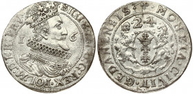 Poland Gdansk 1 Ort 1624/23 Sigismund III Vasa (1587-1632). Obverse Lettering: SIGIS III D G REX POL M D L R PRV. Reverse Lettering: MONETA CIVIT GEDA...