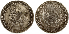 Poland 1 Thaler 1630 Bydgoszcz. Sigismund III Vasa (1587-1632). Obverse: Bust to the right. below it the coat of arms of Polkozic in shield and inscri...